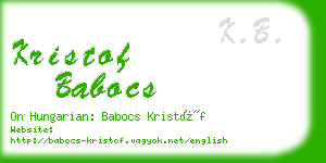 kristof babocs business card